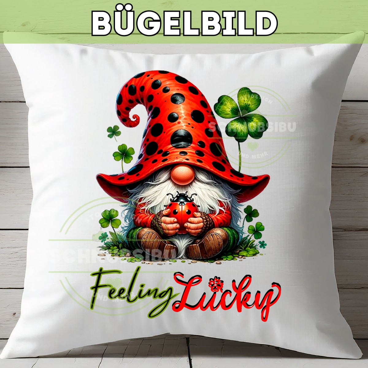 Bügelbild Wichtelkollektion - Feeling Lucky